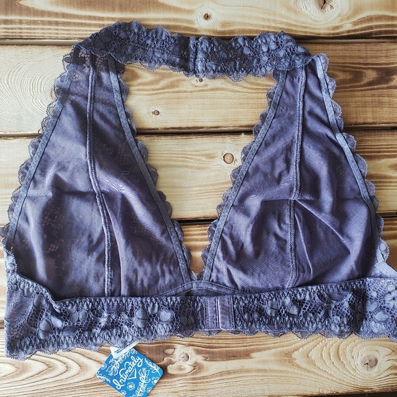 Free People Galloon Lace Halter Bra in Violet - Picture 3 of 4